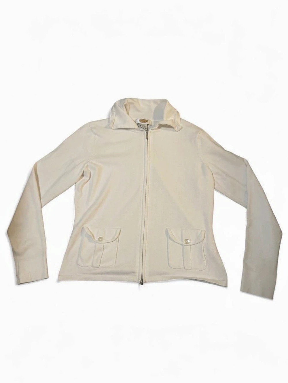 Talbots Zip Up Jacket White Size Small